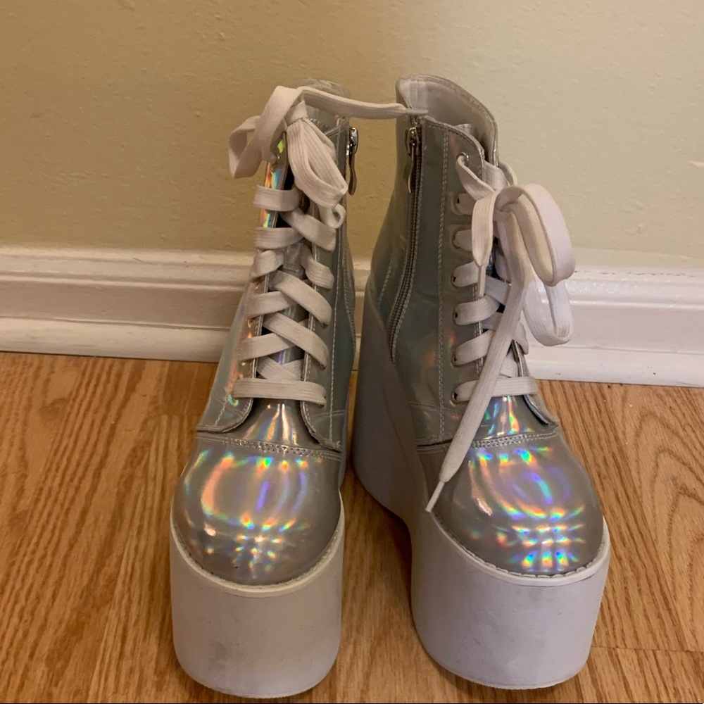 Dolls Kill Silver Platforms